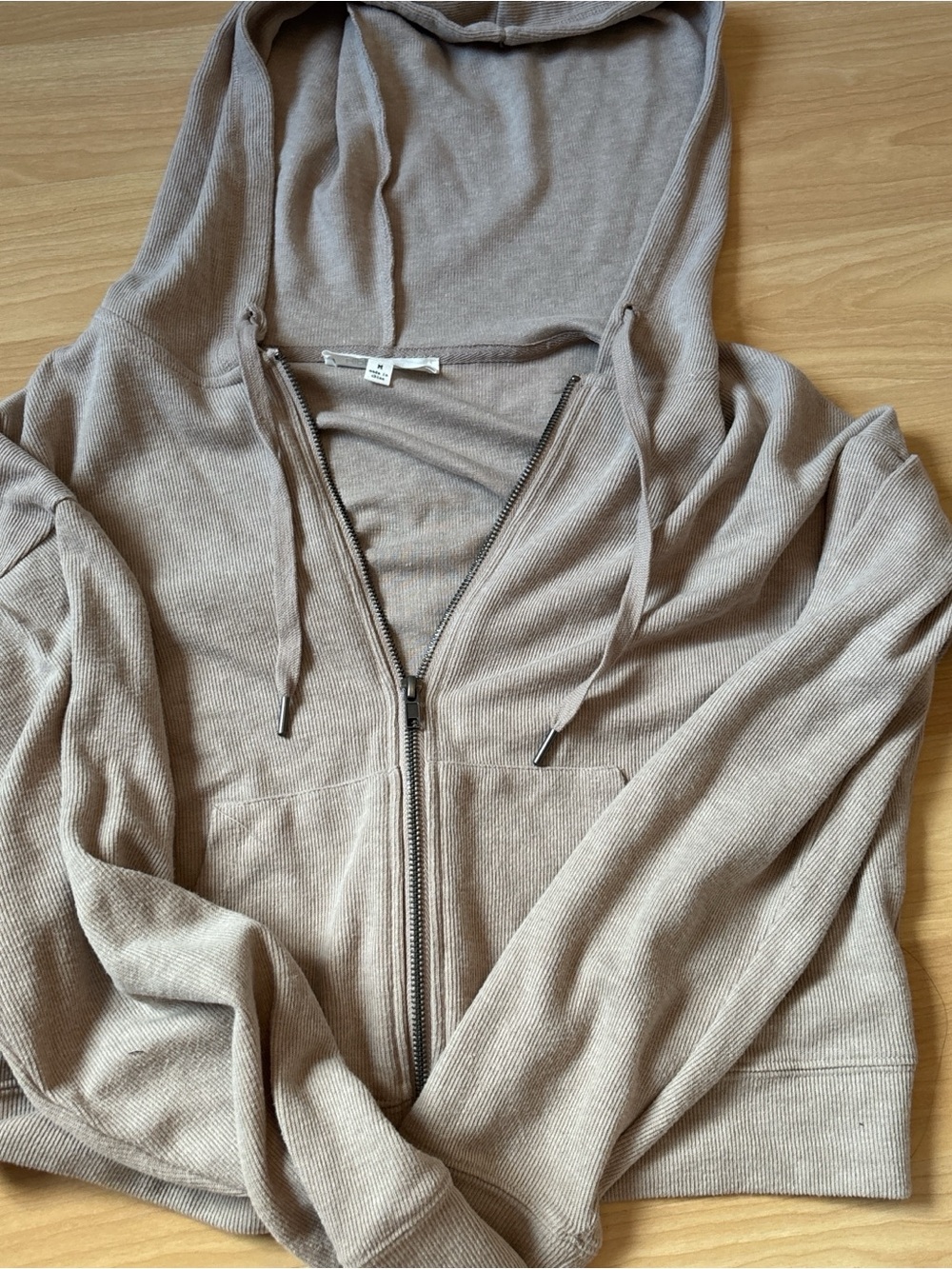 Hippie Rose Women's Zip-Up Hoodie Sweater in Taupe